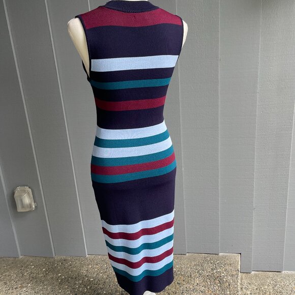 Stunning Vince Camuto Color Block Knit Sheath Dress - Picture 3 of 11